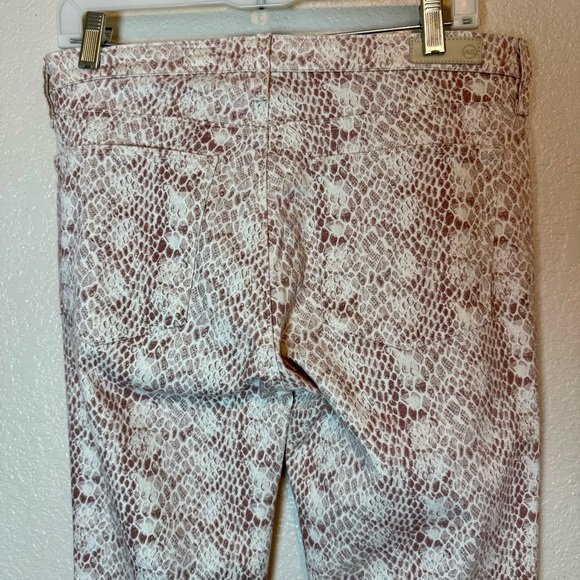 Adriano Goldschmied Leopard Print Prima Ankle Jeans Cream Size 30 - Picture 7 of 12